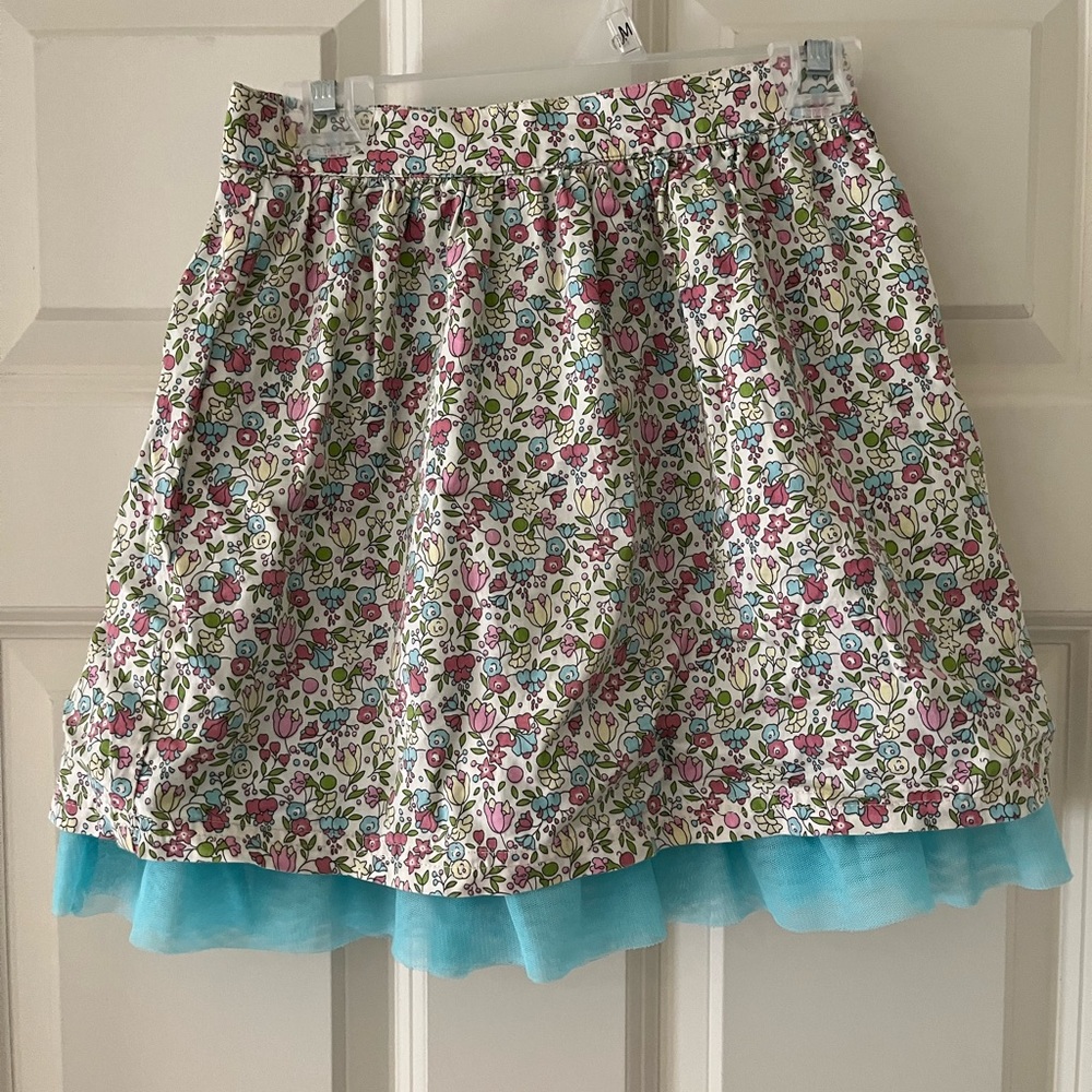 Liberty of London for Target girls skirt with tulle floral pink blue pull on S - Picture 3 of 4
